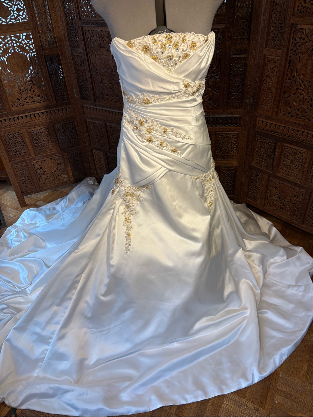 Sophia Tolli Ivory Wedding Gown with Gold Embellishments